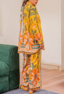 Saffron Flora - Premium Stitched 2 Piece Printed Suit - Image 2
